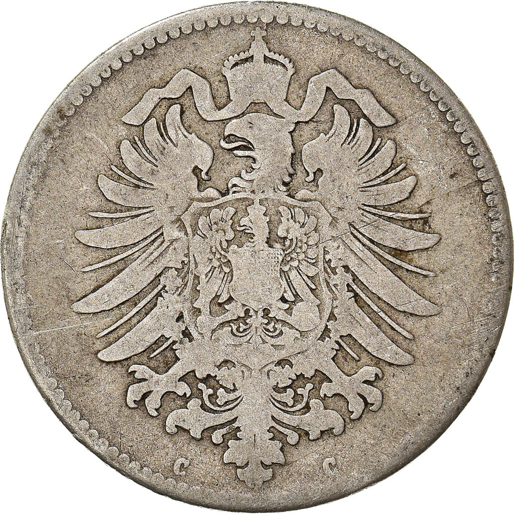 Coin, GERMANY - EMPIRE, Wilhelm I, Mark, 1876, Frankfurt, F(12-15), Silver, KM:7
