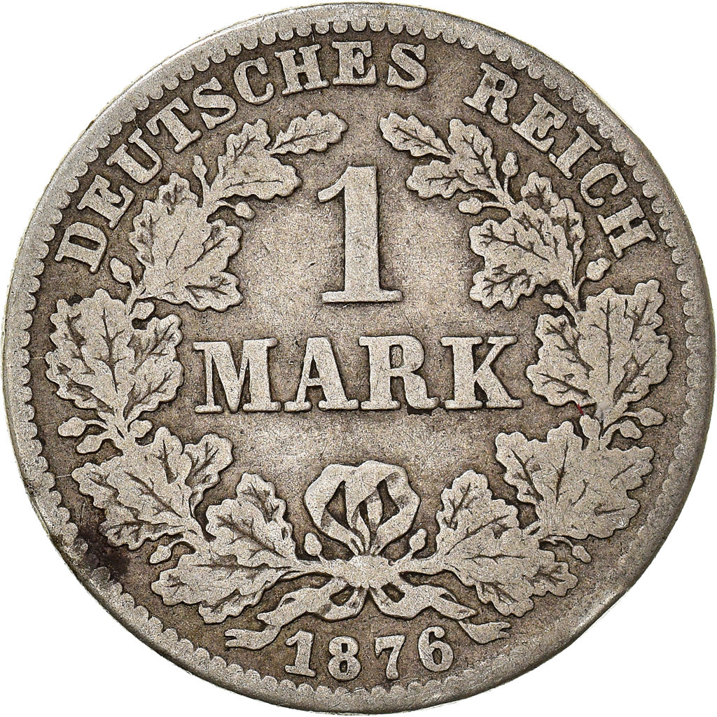 Coin, GERMANY - EMPIRE, Wilhelm I, Mark, 1876, Frankfurt, F(12-15), Silver, KM:7