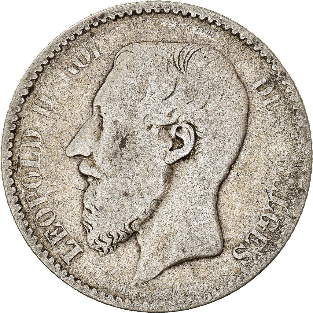 Coin, Belgium, Leopold II, Franc, 1886, F(12-15), Silver, KM:28.1