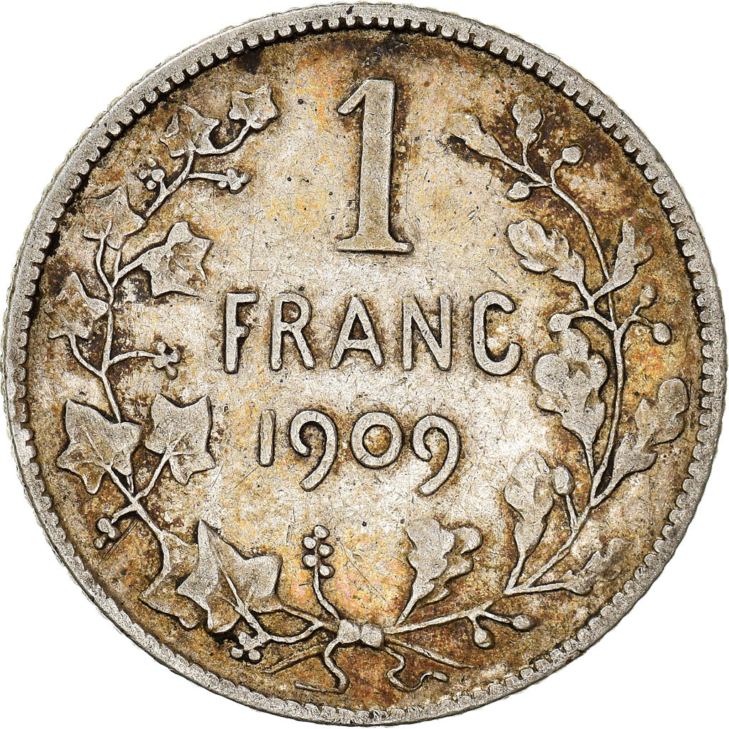 Coin, Belgium, Franc, 1909, EF(40-45), Silver, KM:56.2