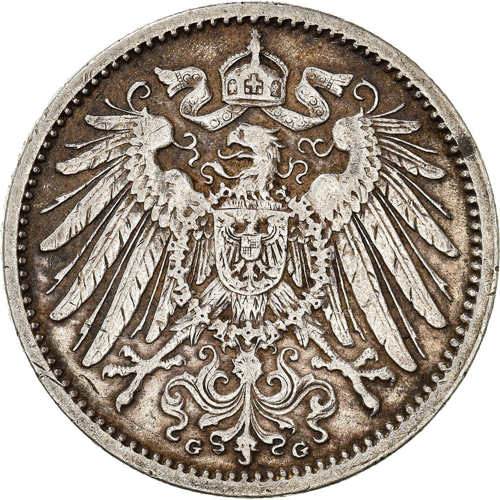 Coin, GERMANY - EMPIRE, Wilhelm II, Mark, 1906, Karlsruhe, EF(40-45), Silver