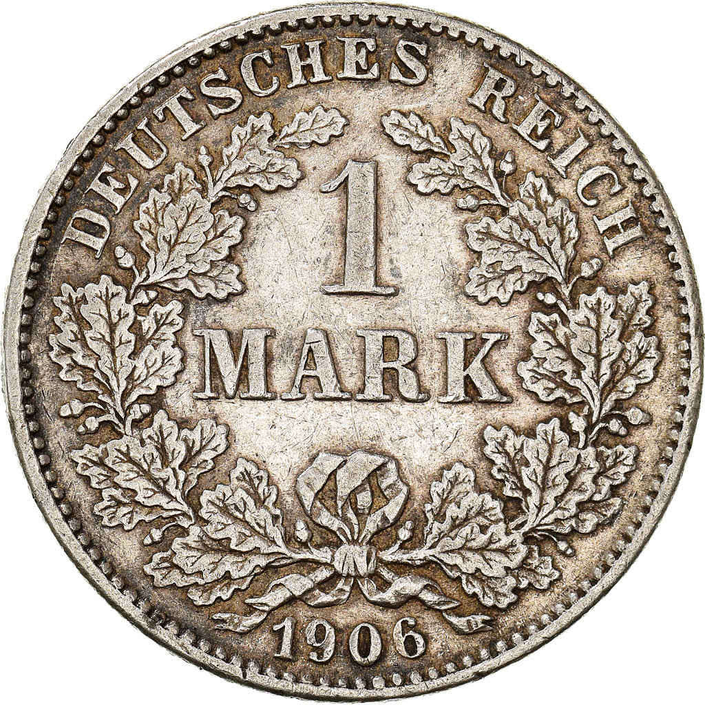 Coin, GERMANY - EMPIRE, Wilhelm II, Mark, 1906, Karlsruhe, EF(40-45), Silver