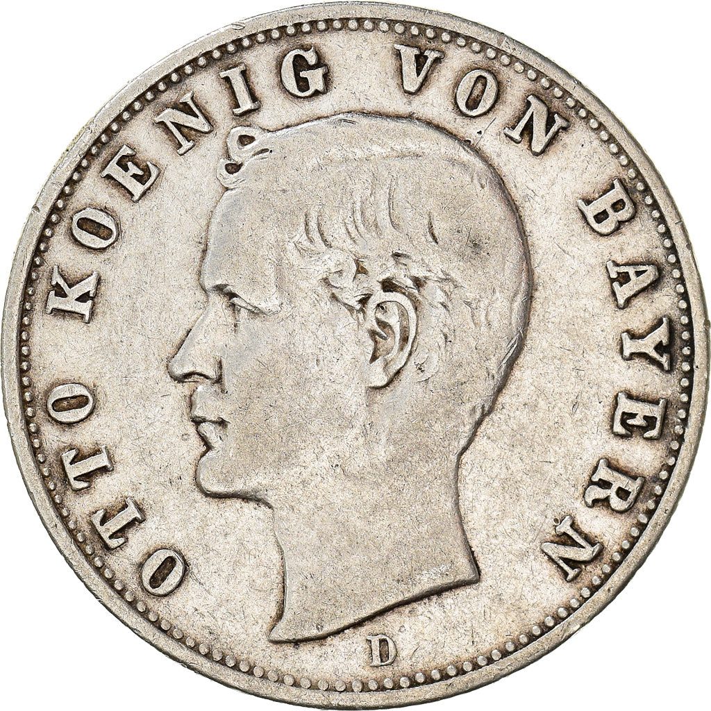 Coin, GERMANY - EMPIRE, Otto, 2 Mark, 1907, Munich, EF(40-45), Silver, KM:913