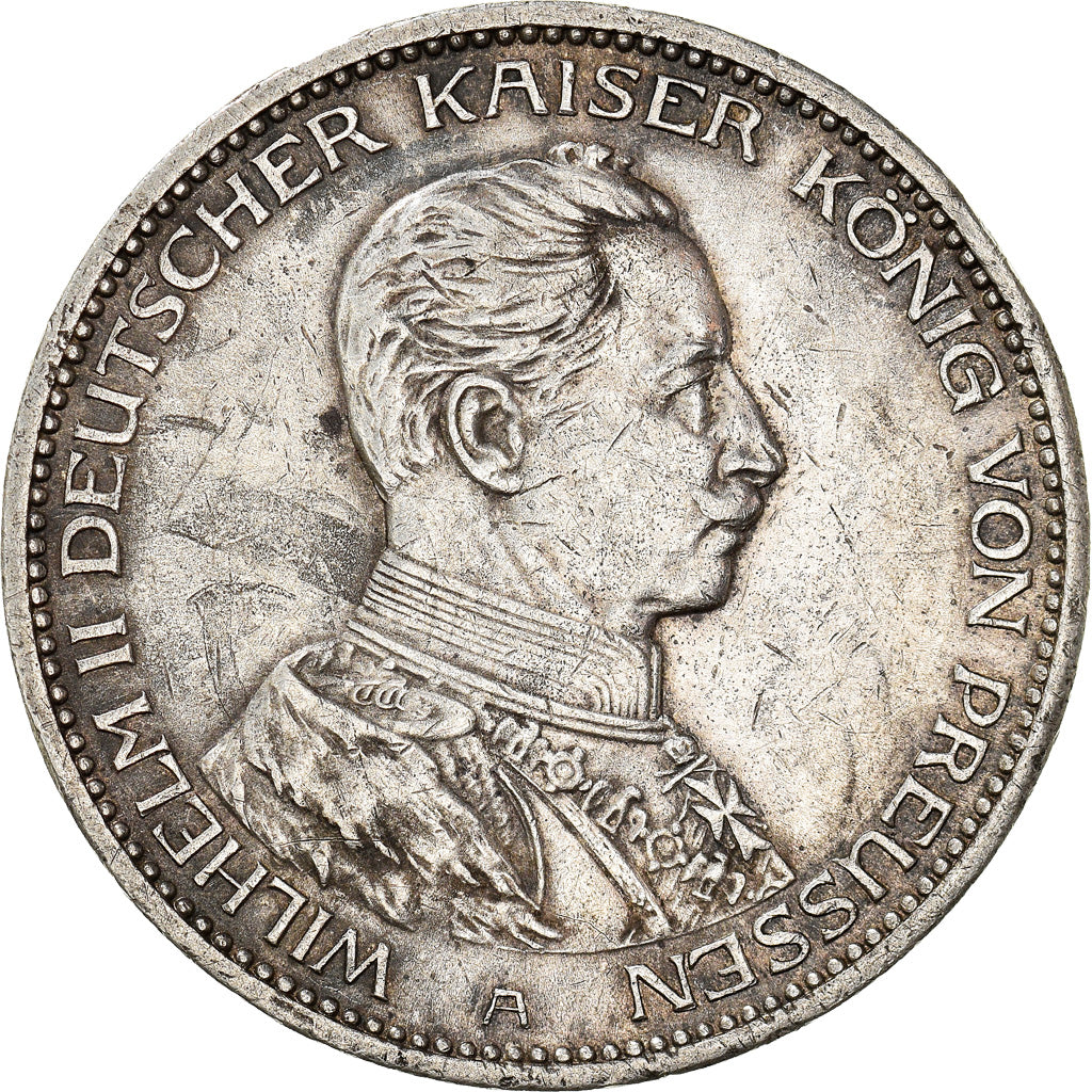 Coin, GERMANY - EMPIRE, Wilhelm II, 3 Mark, 1914, Berlin, EF(40-45), Silver