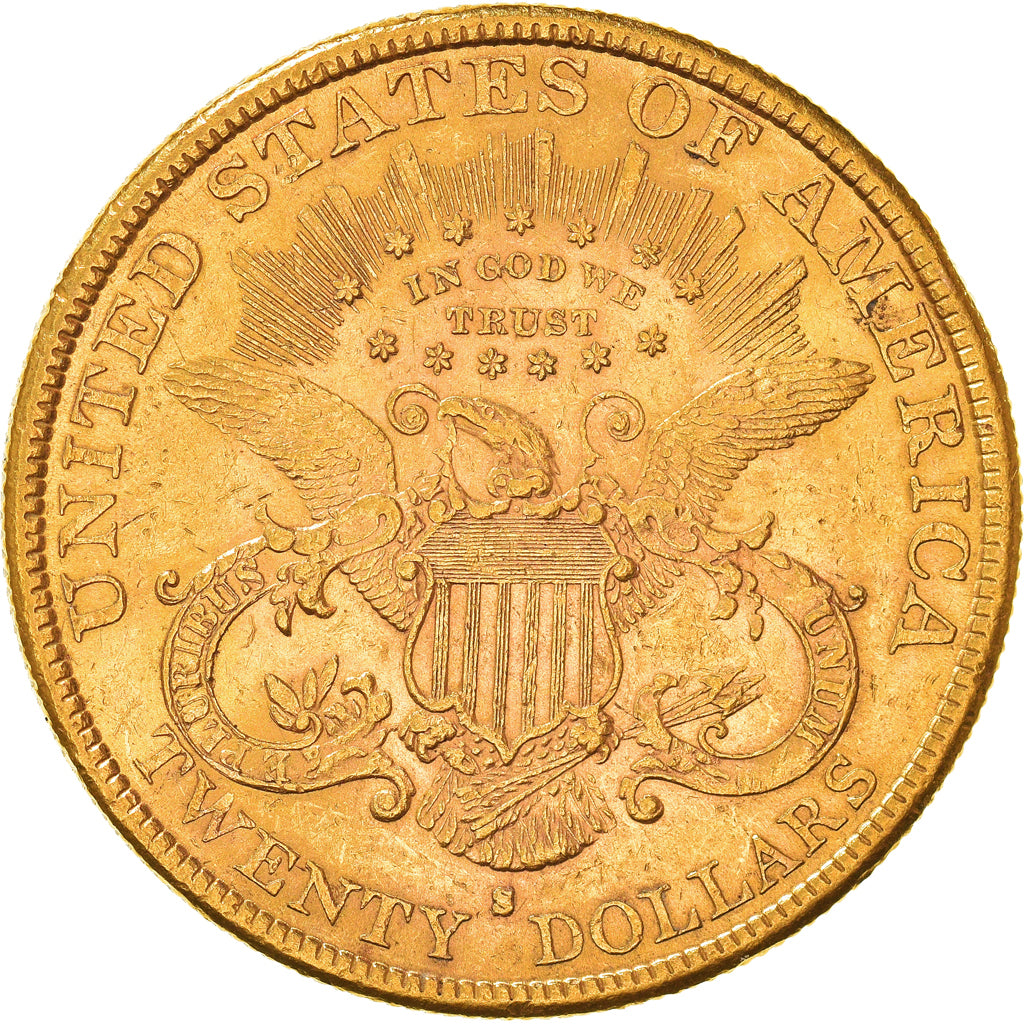Moneta, USA, Liberty Head, $20, Double Eagle, 1890, San Francisco, AU(50-53)