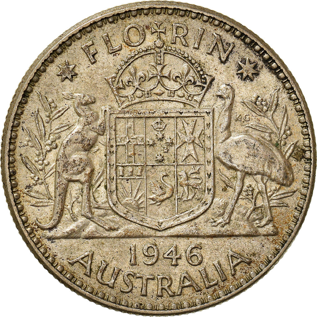 Coin, Australia, George VI, Florin, 1946, Melbourne, EF(40-45), Silver, KM:40a