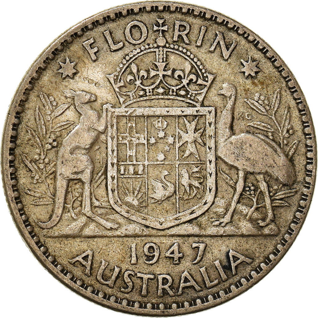 Coin, Australia, George VI, Florin, 1947, Melbourne, EF(40-45), Silver, KM:40a