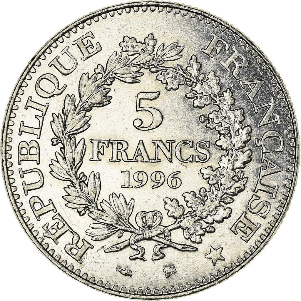Coin, France, Hercule, 5 Francs, 1996, Paris, AU(55-58), Nickel, KM:1155