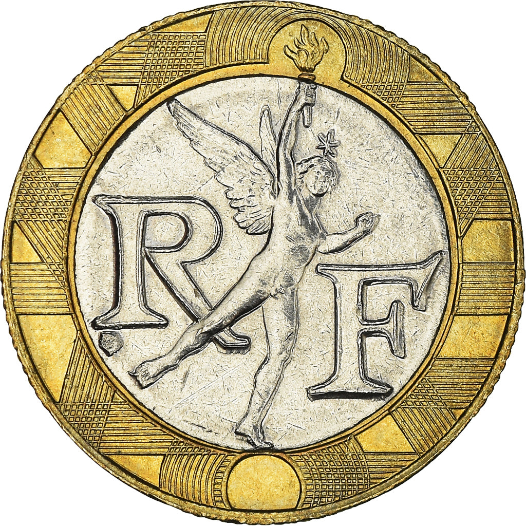 Münze, Frankreich, Génie, 10 Francs, 1991, VZ, Bi-Metallic, KM:964.1