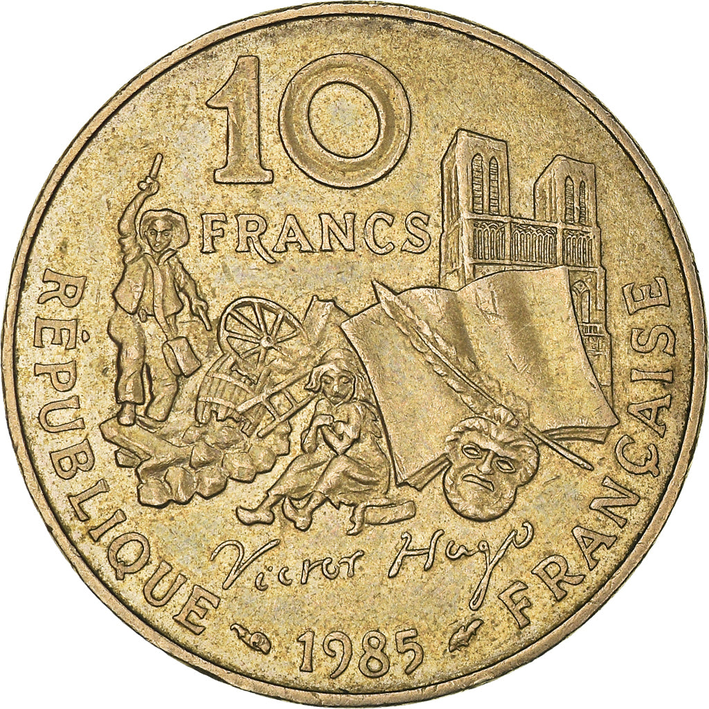 Münze, Frankreich, Victor Hugo, 10 Francs, 1985, Tranche B, SS+, Nickel-Bronze