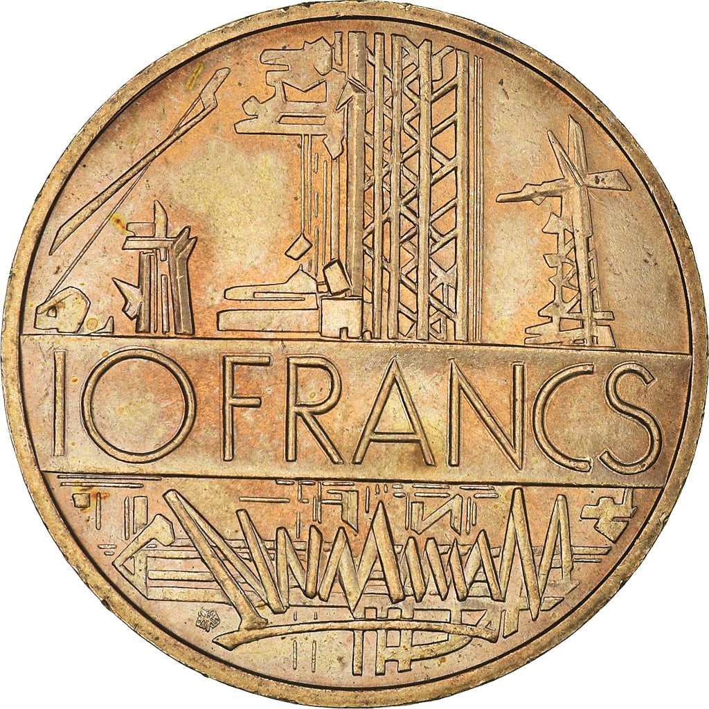 Münze, Frankreich, Mathieu, 10 Francs, 1984, Tranche A, SS+, Nickel-brass
