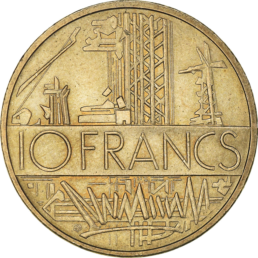 Münze, Frankreich, Mathieu, 10 Francs, 1984, Tranche B, SS+, Nickel-brass