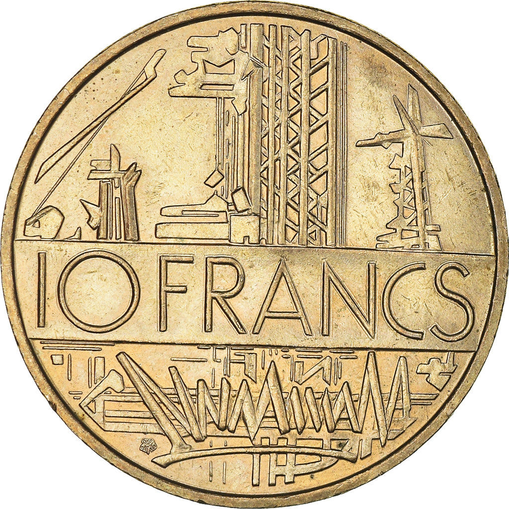 Münze, Frankreich, Mathieu, 10 Francs, 1987, Tranche A, SS+, Nickel-brass
