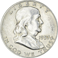 Coin, United States, Franklin Half Dollar, 1957, Philadelphia, AU(50-53)