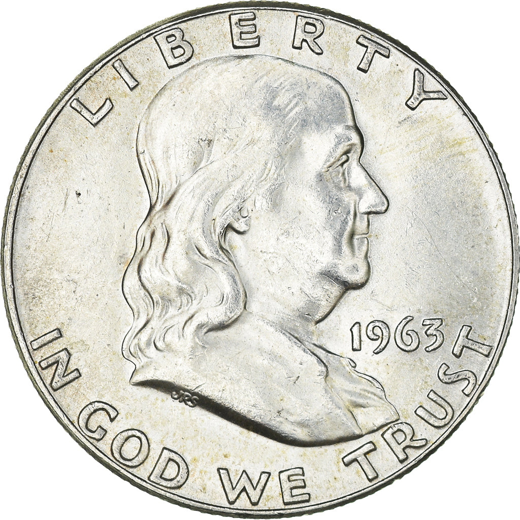 Coin, United States, Franklin Half Dollar,1963, Philadelphia, AU(55-58)
