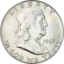 Coin, United States, Franklin Half Dollar,1963, Philadelphia, AU(55-58)