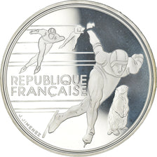 Coin, France, Patinage de vitesse, 100 Francs, 1990, MS(65-70), Silver, KM:980