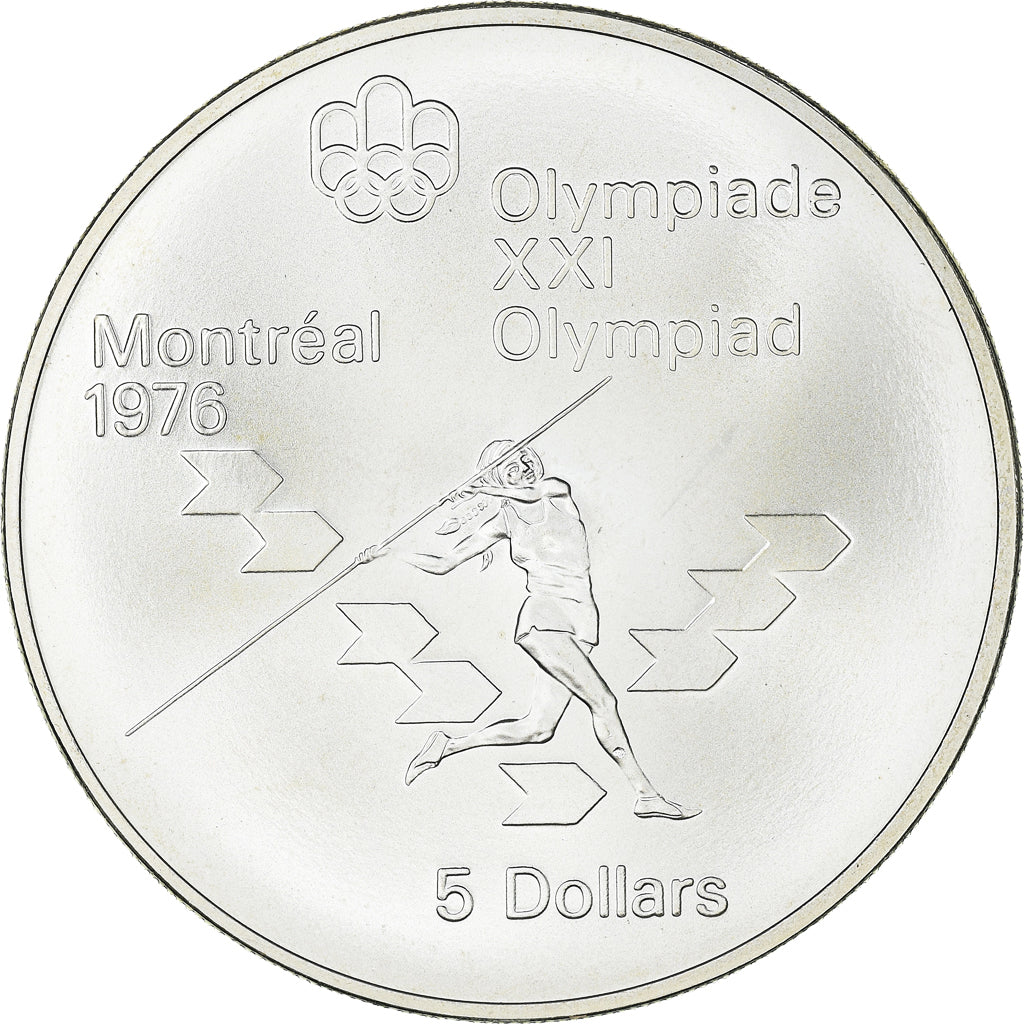 Coin, Canada, Montréal XXI Olympiade, 5 Dollars, 1975, Ottawa, MS(65-70)