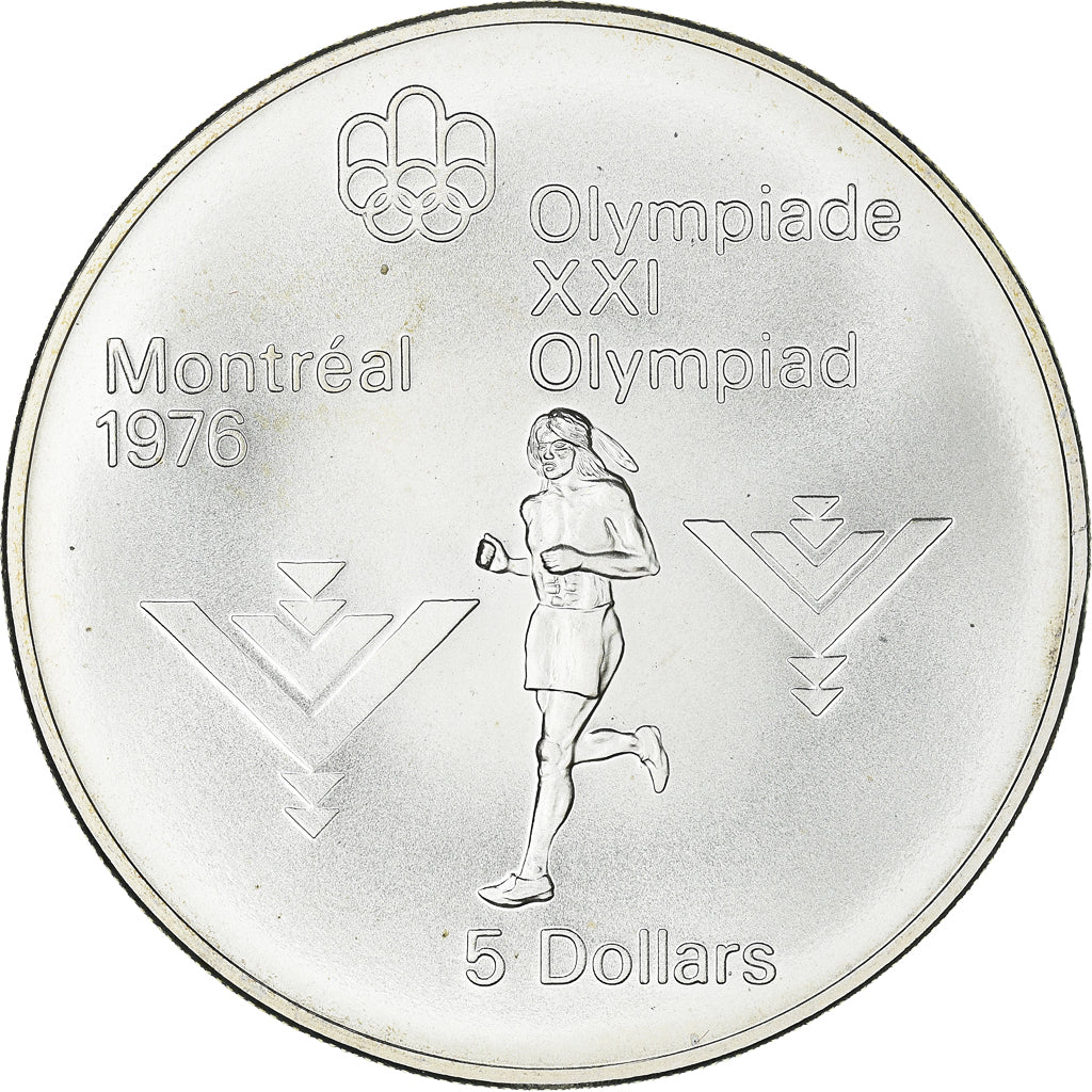Coin, Canada, Montréal XXI Olympiade, 5 Dollars, 1975, Ottawa, MS(65-70)