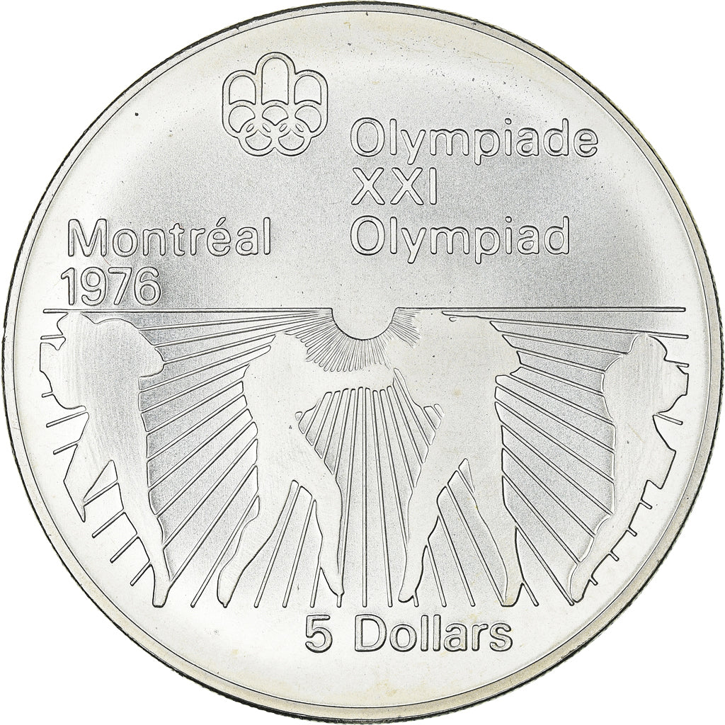 Coin, Canada, Montréal XXI Olympiade, 5 Dollars, 1975, Ottawa, MS(65-70)
