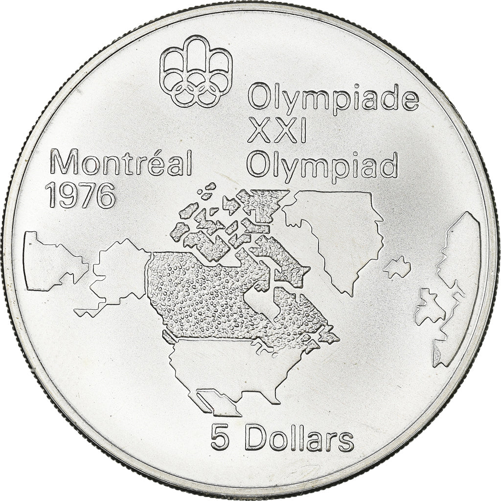 Coin, Canada, Montréal XXI Olympiade, 5 Dollars, 1973, Ottawa, MS(65-70)