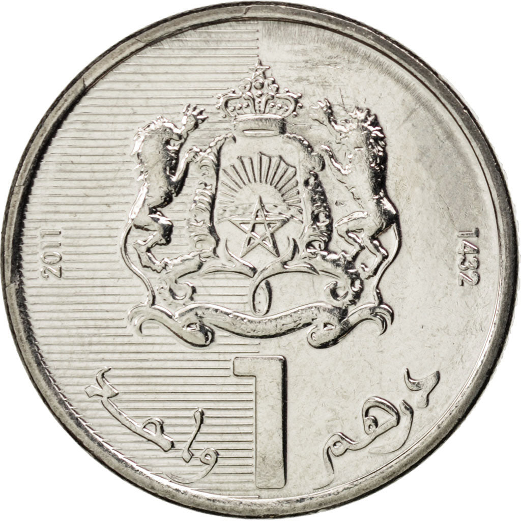 MOROCCO, Dirham, 2011, KM #139, MS(63), Nickel Plated Steel, 24, 5.96