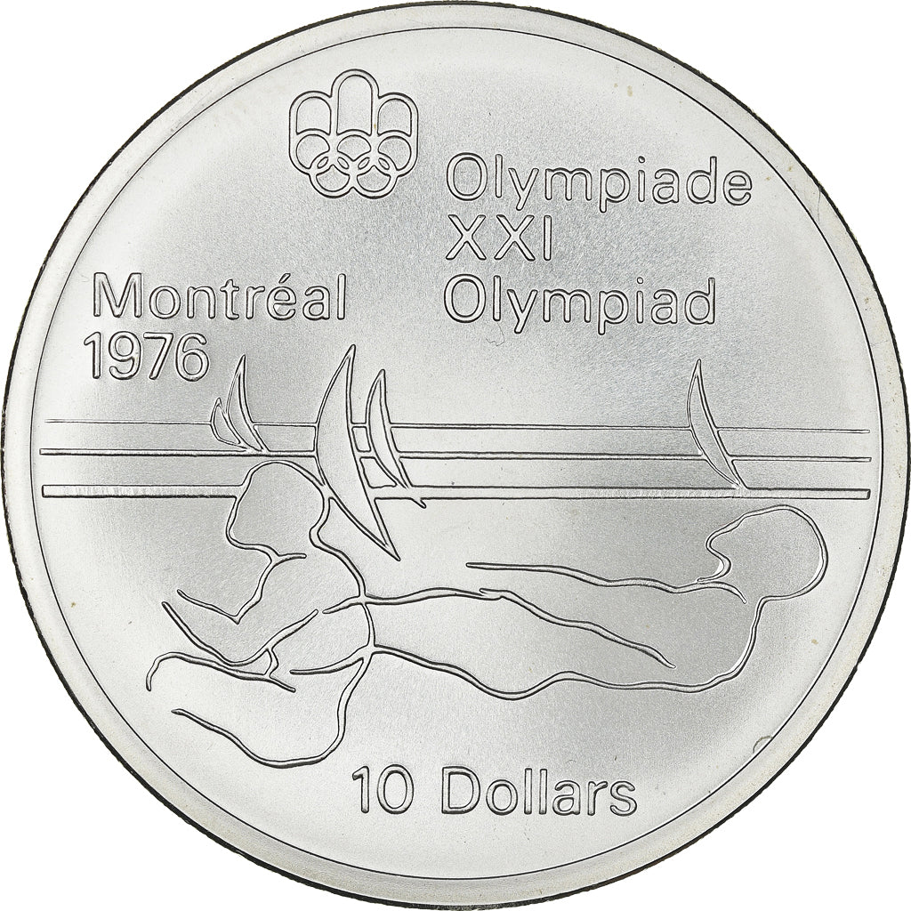 Münze, Kanada, Montréal XXI Olympiade, 10 Dollars, 1975, Ottawa, STGL, Silber