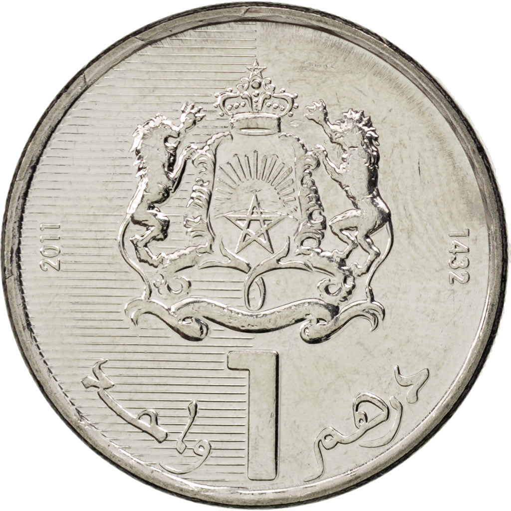 MOROCCO, Dirham, 2011, KM #139, MS(63), Nickel Plated Steel, 24, 5.94