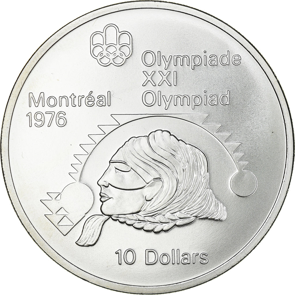 Coin, Canada, Montréal XXI Olympiade, 10 Dollars, 1975, Ottawa, MS(65-70)