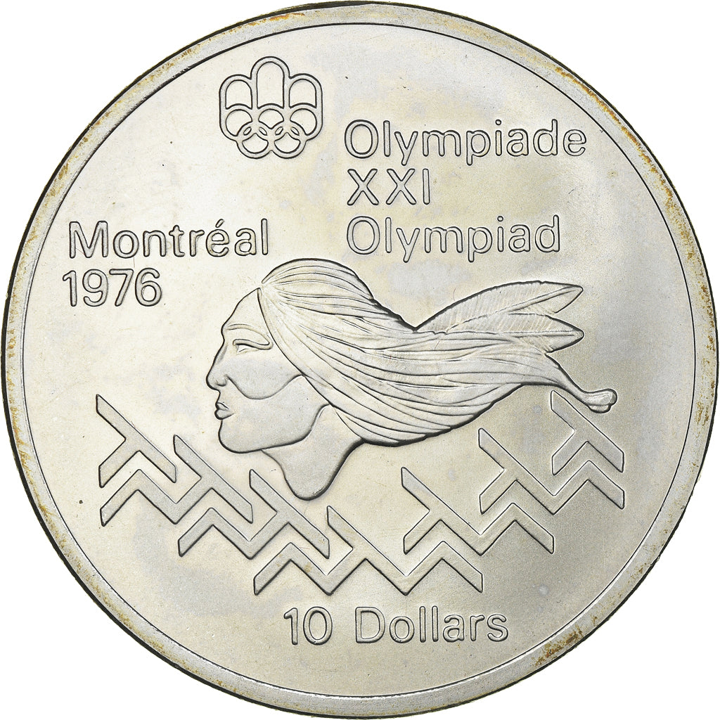 Coin, Canada, Montréal XXI Olympiade, 10 Dollars, 1975, Ottawa, MS(65-70)