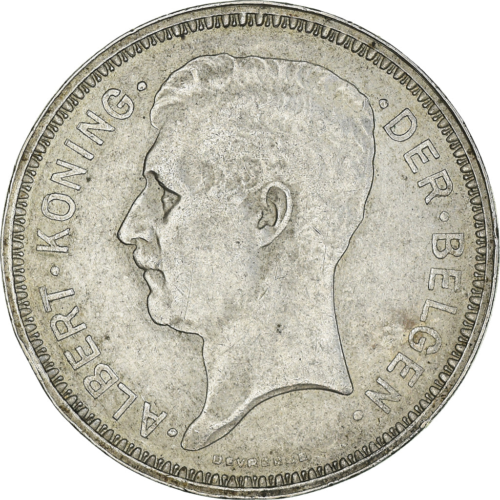Moeda, Bélgica, Albert I, 20 Francs, 20 Frank, 1934, EF(40-45), Prata, KM:104.1