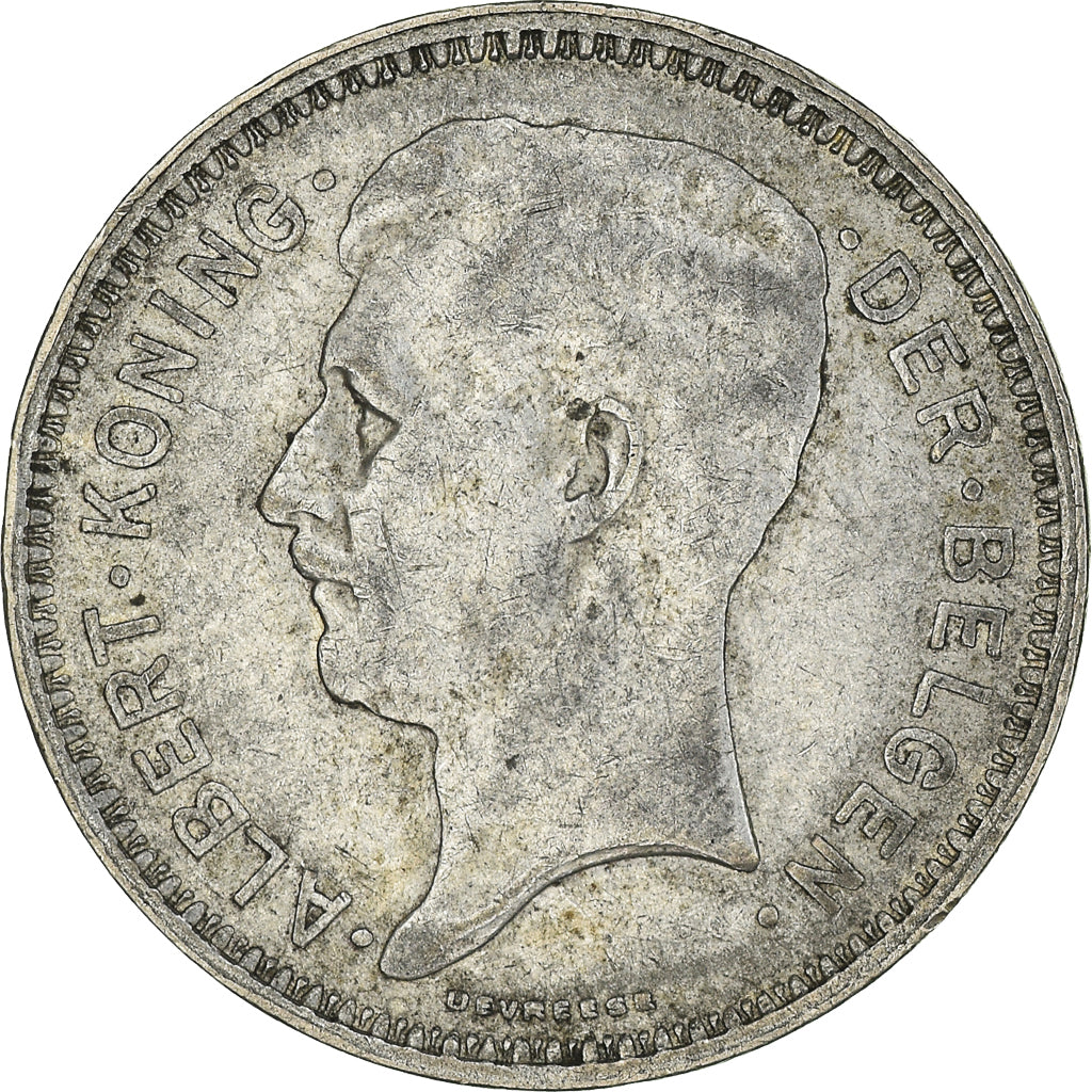Moneta, Belgio, Albert I, 20 Francs, 20 Frank, 1934, BB, Argento, KM:104.1