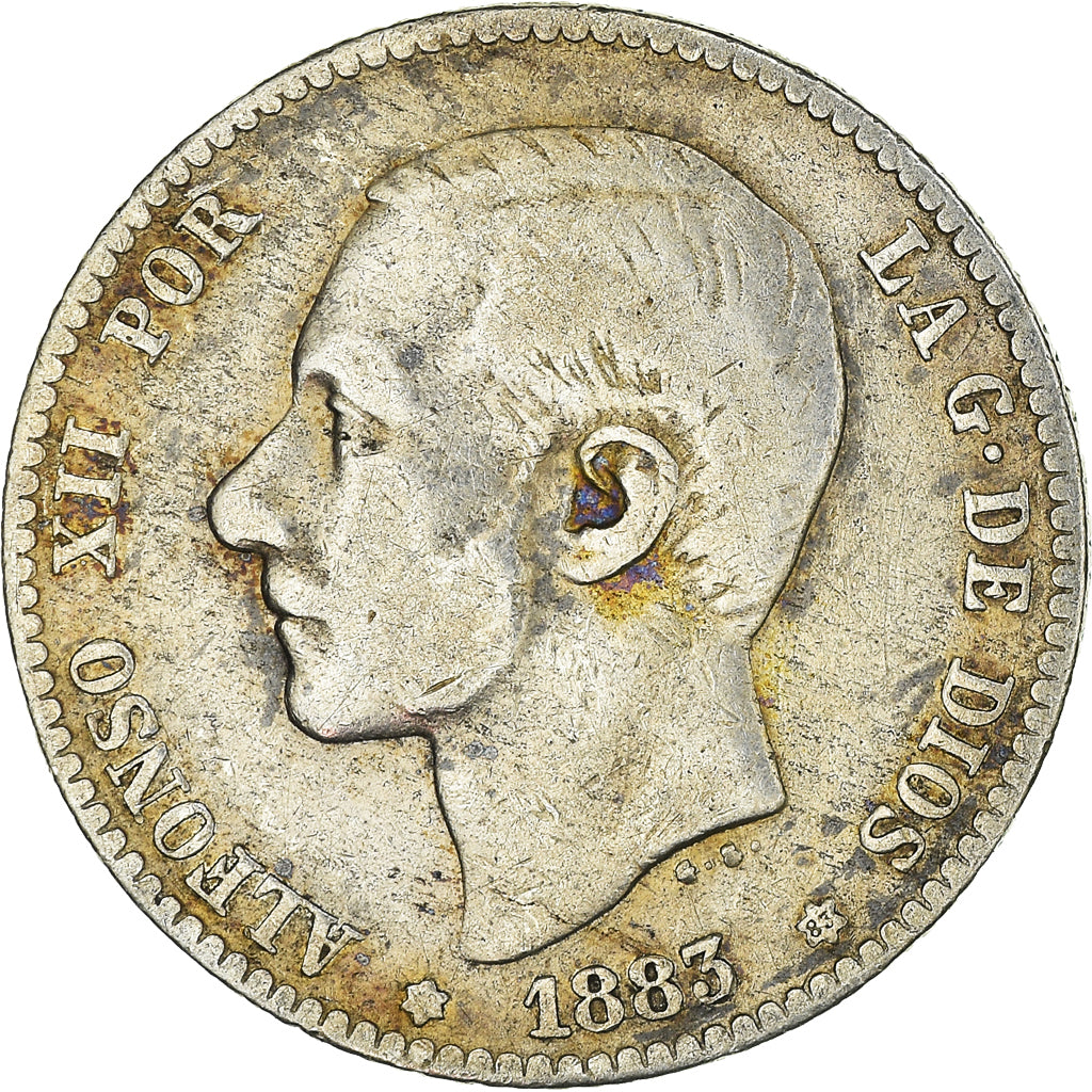 Monnaie, Espagne, Alfonso XII, Peseta, 1883, Madrid, TB+, Argent, KM:686