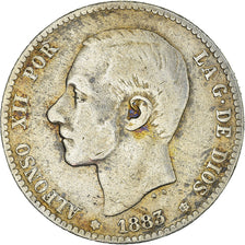 Monnaie, Espagne, Alfonso XII, Peseta, 1883, Madrid, TB+, Argent, KM:686
