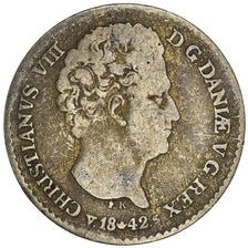Coin, Denmark, Christian VIII, 4 Rigsbankskilling, 1842, Copenhagen, VF(30-35)