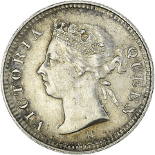 Coin, Hong Kong, Victoria, 5 Cents, 1890, Heaton, AU(50-53), Silver, KM:5