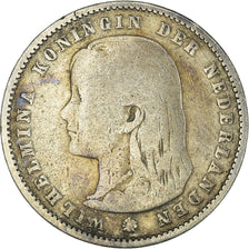 Coin, Netherlands, Wilhelmina I, 25 Cents, 1893, VF(20-25), Silver, KM:115