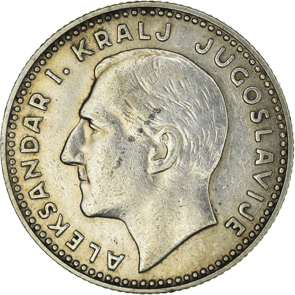 Coin, Yugoslavia, Alexander I, 10 Dinara, 1931, AU(50-53), Silver, KM:10