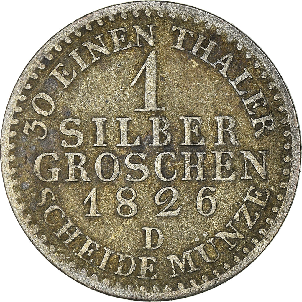 Coin, German States, PRUSSIA, Friedrich Wilhelm III, Groschen, 1826, Munich