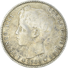 Coin, Spain, Alfonso XIII, Peseta, 1900, Madrid, EF(40-45), Silver, KM:706