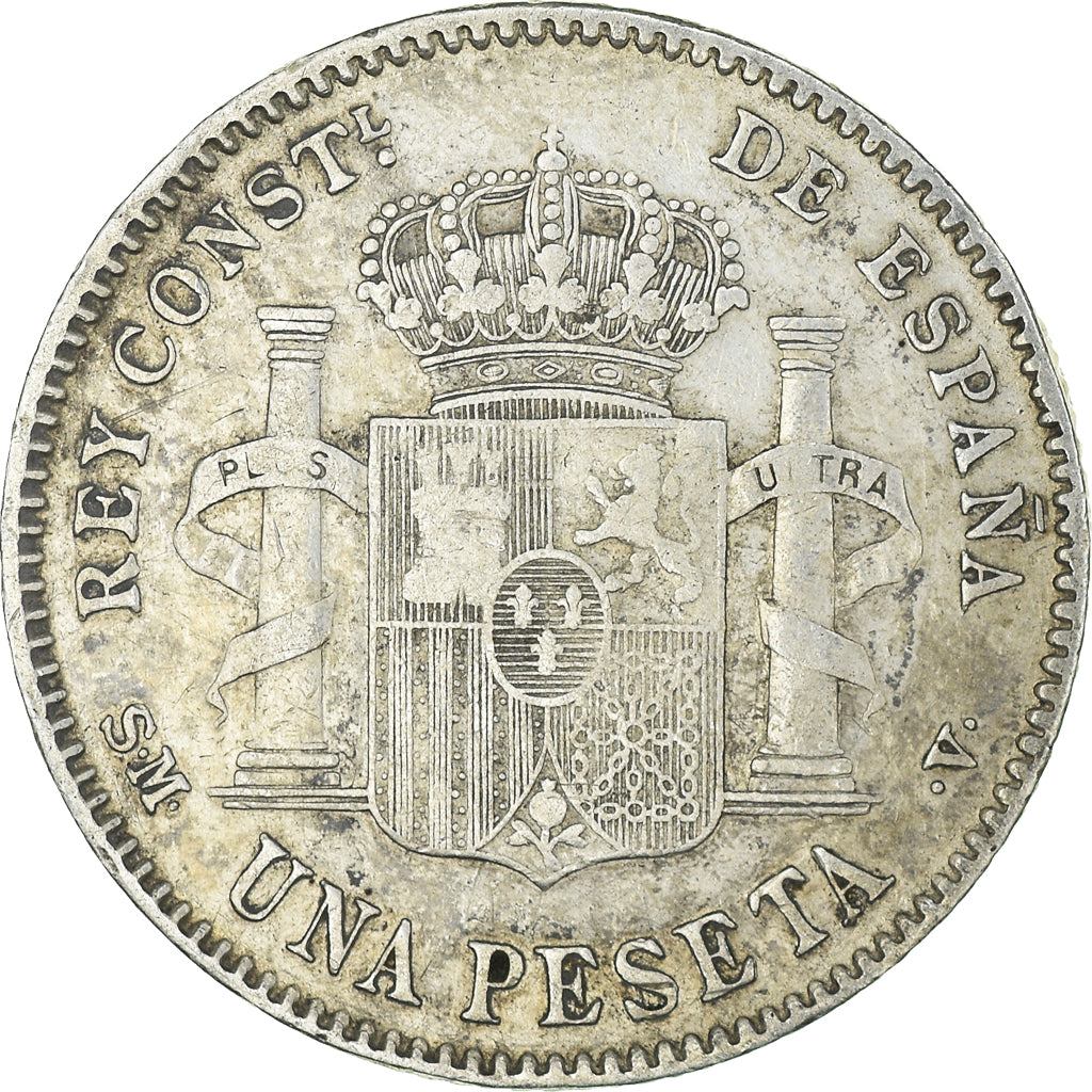 Coin, Spain, Alfonso XIII, Peseta, 1900, Madrid, EF(40-45), Silver, KM:706