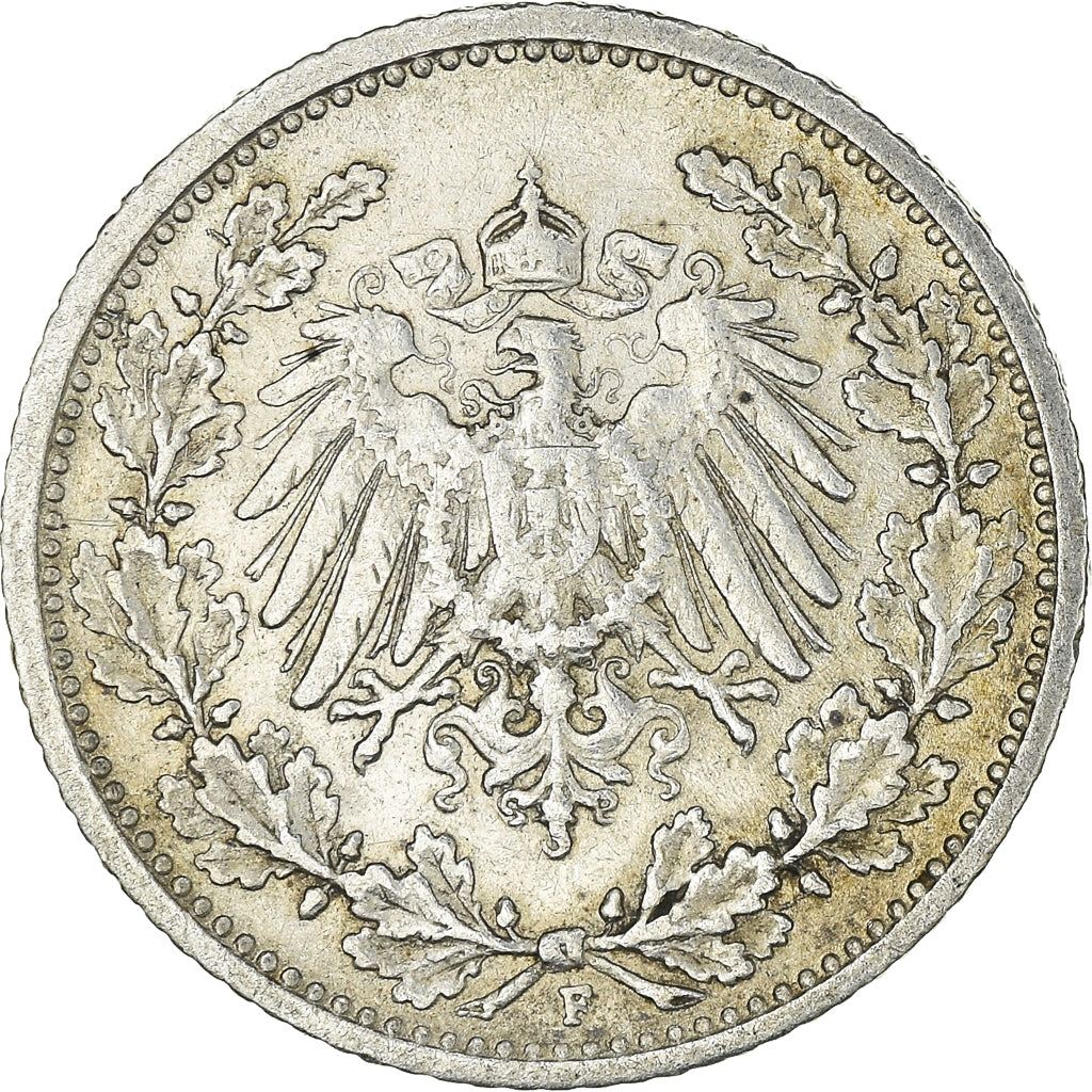 Coin, GERMANY - EMPIRE, 1/2 Mark, 1905, Stuttgart, EF(40-45), Silver, KM:17