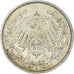 Coin, GERMANY - EMPIRE, 1/2 Mark, 1915, Muldenhütten, AU(50-53), Silver, KM:17