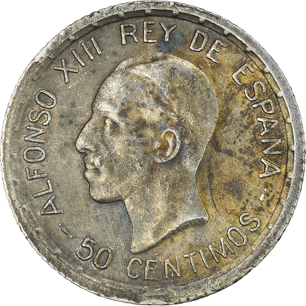 Coin, Spain, Alfonso XIII, 50 Centimos, 1926, AU(50-53), Silver, KM:741