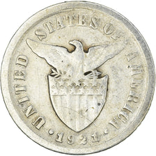 Coin, Philippines, 10 Centavos, 1921, EF(40-45), Silver, KM:169