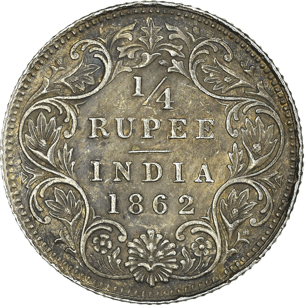 Monnaie, INDIA-BRITISH, Victoria, 1/4 Rupee, Calcutta, TTB+, Argent, KM:470