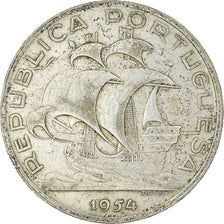 Coin, Portugal, 10 Escudos, 1954, EF(40-45), Silver, KM:586