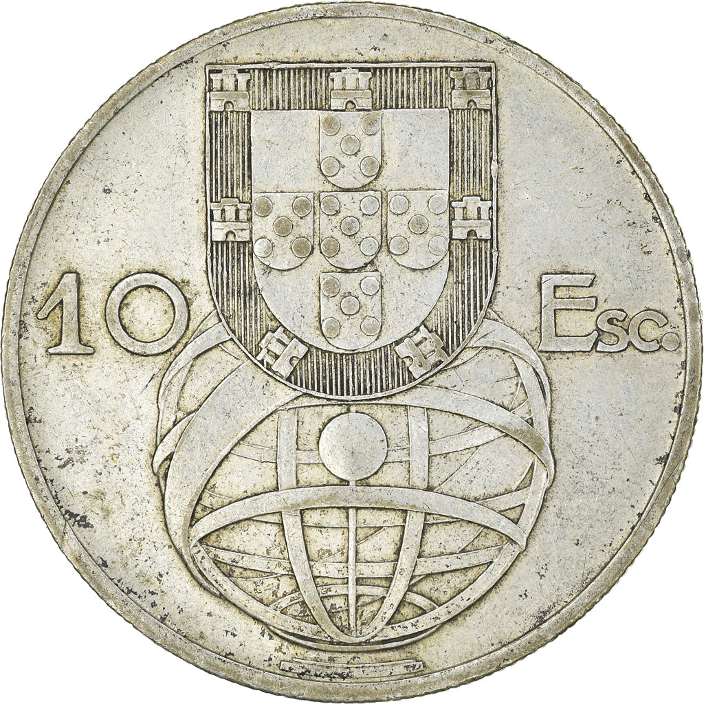 Coin, Portugal, 10 Escudos, 1954, EF(40-45), Silver, KM:586