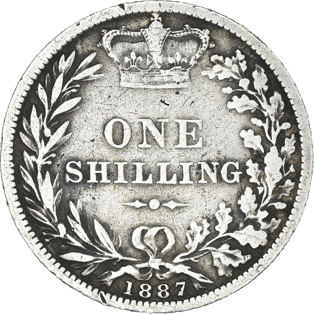 Coin, Great Britain, Victoria, Shilling, 1887, F(12-15), Silver, KM:734.4