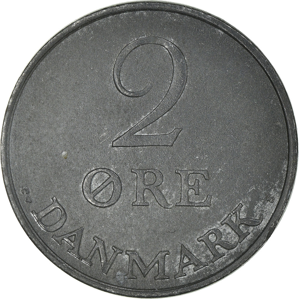Münze, Dänemark, Frederik IX, 2 Öre, 1957, Copenhagen, SS, Zinc, KM:840.2